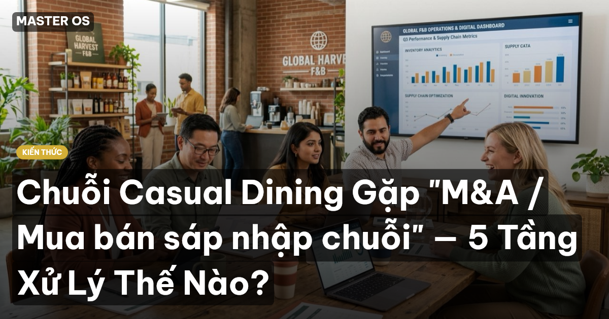 Chuỗi Casual Dining Gặp "M&A / Mua bán sáp nhập chuỗi" — 5 Tầng Xử Lý Thế Nào?