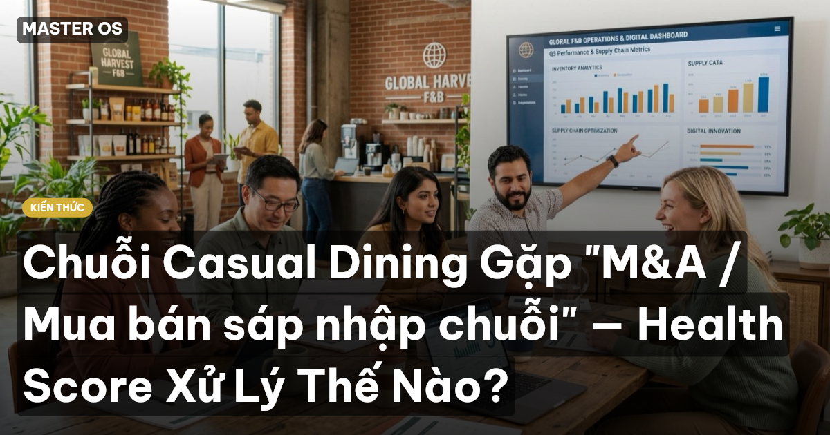 Chuỗi Casual Dining Gặp "M&A / Mua bán sáp nhập chuỗi" — Health Score Xử Lý Thế Nào?