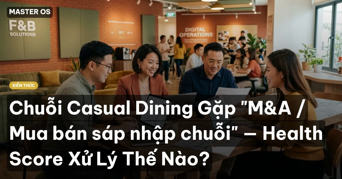 Chuỗi Casual Dining Gặp "M&A / Mua bán sáp nhập chuỗi" — Health Score Xử Lý Thế Nào?