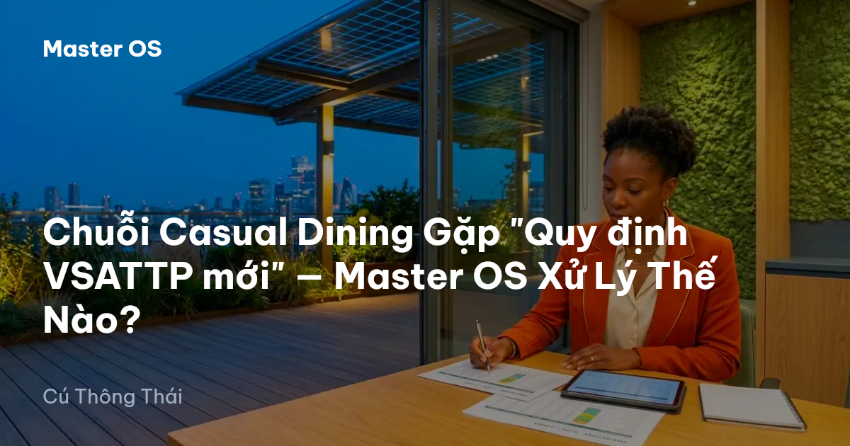 Chuỗi Casual Dining Gặp "Quy định VSATTP mới" — Master OS Xử Lý Thế Nào?