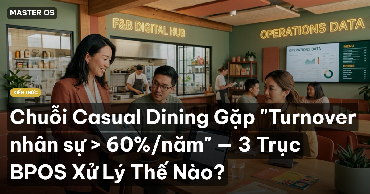 Chuỗi Casual Dining Gặp "Turnover nhân sự > 60%/năm" — 3 Trục BPOS Xử Lý Thế Nào?