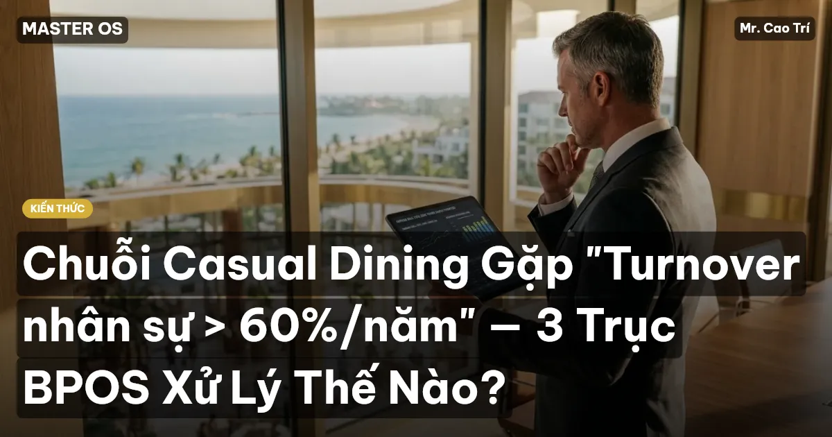 Chuỗi Casual Dining Gặp "Turnover nhân sự > 60%/năm" — 3 Trục BPOS Xử Lý Thế Nào?
