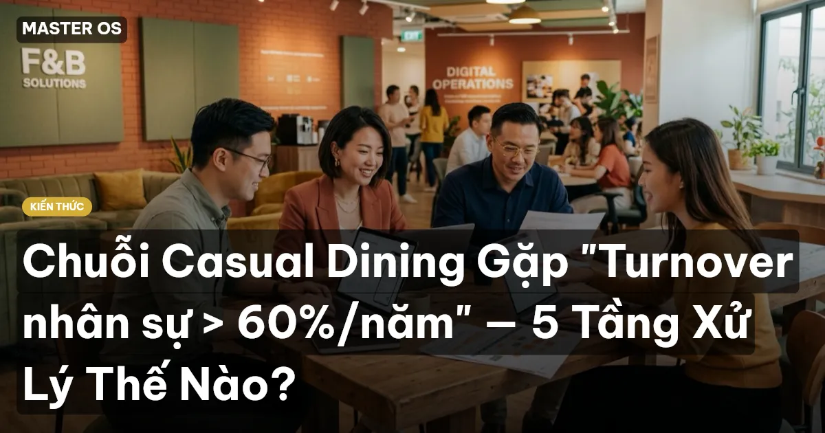 Chuỗi Casual Dining Gặp "Turnover nhân sự > 60%/năm" — 5 Tầng Xử Lý Thế Nào?