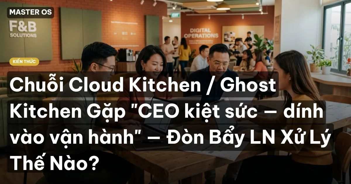 Chuỗi Cloud Kitchen / Ghost Kitchen Gặp "CEO kiệt sức — dính vào vận hành" — Đòn Bẩy LN Xử Lý Thế Nào?