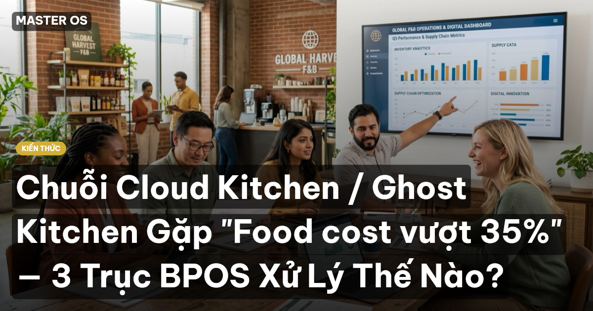 Chuỗi Cloud Kitchen / Ghost Kitchen Gặp "Food cost vượt 35%" — 3 Trục BPOS Xử Lý Thế Nào?