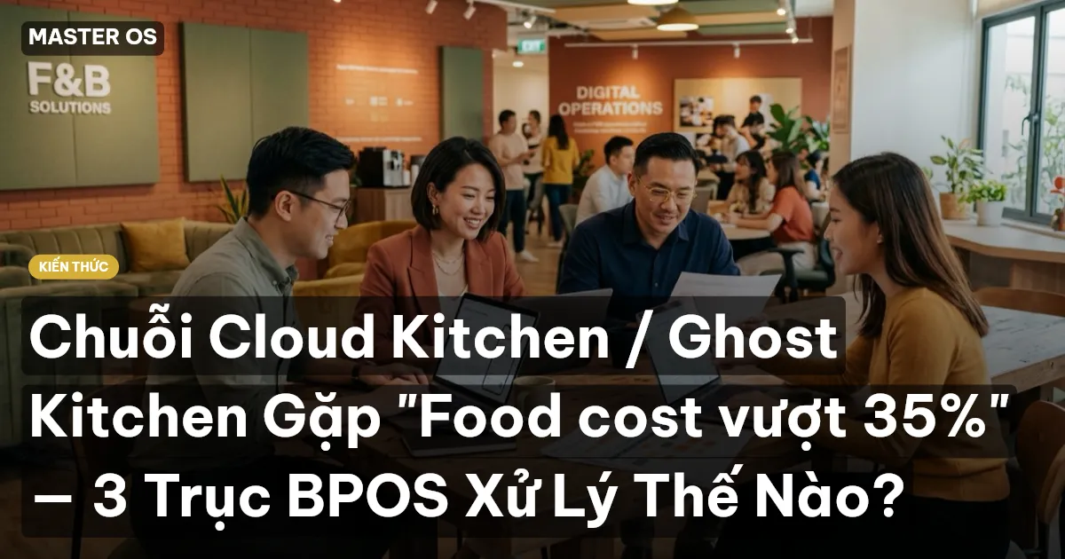 Chuỗi Cloud Kitchen / Ghost Kitchen Gặp "Food cost vượt 35%" — 3 Trục BPOS Xử Lý Thế Nào?