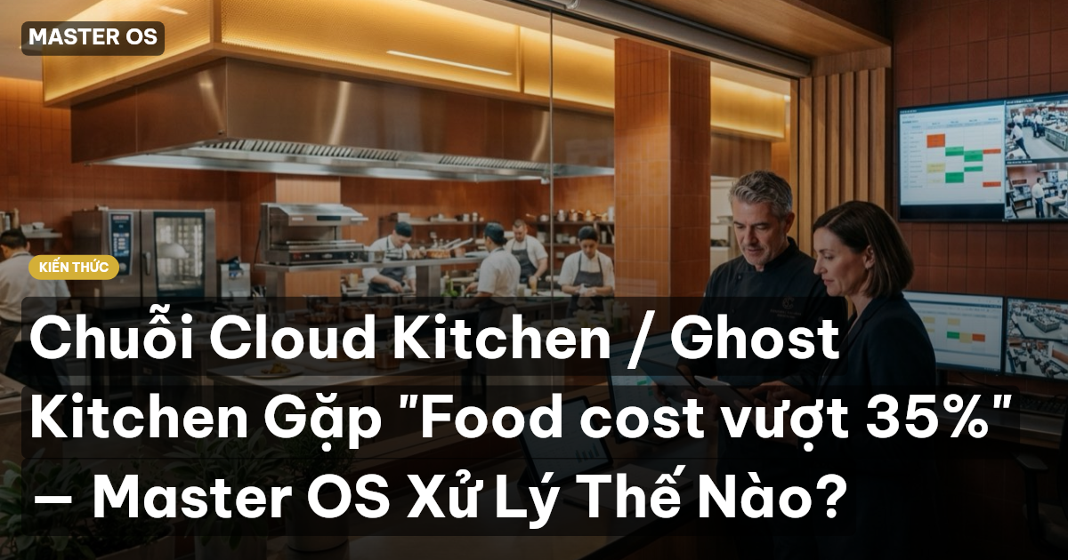 Chuỗi Cloud Kitchen / Ghost Kitchen Gặp "Food cost vượt 35%" — Master OS Xử Lý Thế Nào?