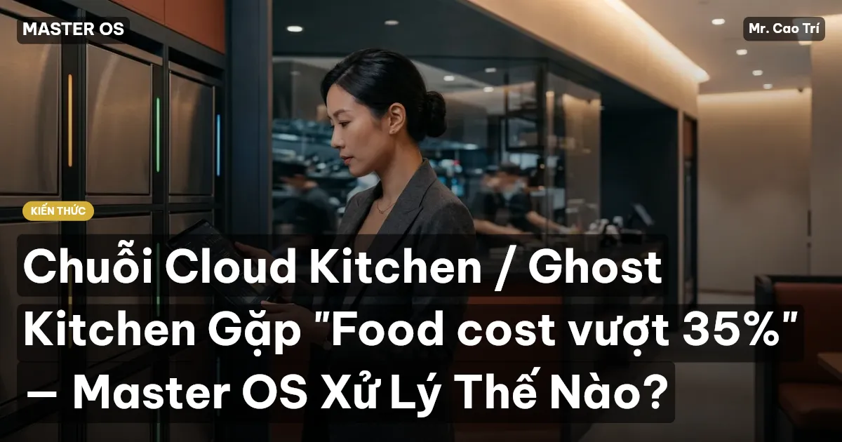 Chuỗi Cloud Kitchen / Ghost Kitchen Gặp "Food cost vượt 35%" — Master OS Xử Lý Thế Nào?