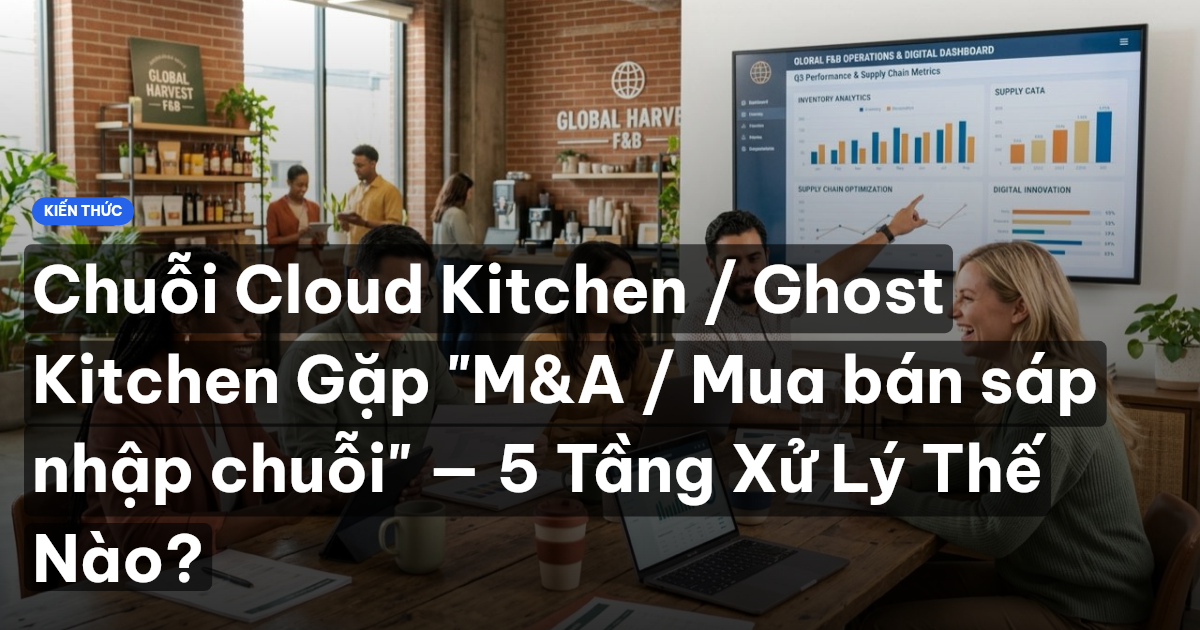 Chuỗi Cloud Kitchen / Ghost Kitchen Gặp "M&A / Mua bán sáp nhập chuỗi" — 5 Tầng Xử Lý Thế Nào?