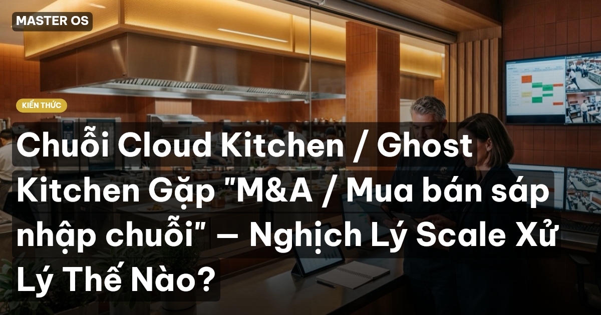 Chuỗi Cloud Kitchen / Ghost Kitchen Gặp "M&A / Mua bán sáp nhập chuỗi" — Nghịch Lý Scale Xử Lý Thế Nào?