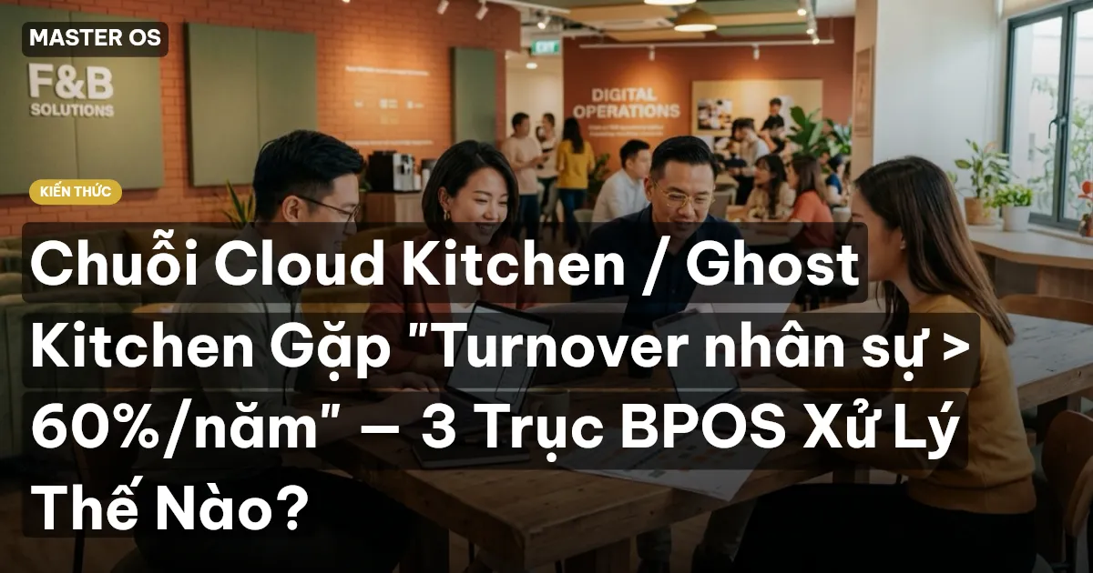 Chuỗi Cloud Kitchen / Ghost Kitchen Gặp "Turnover nhân sự > 60%/năm" — 3 Trục BPOS Xử Lý Thế Nào?