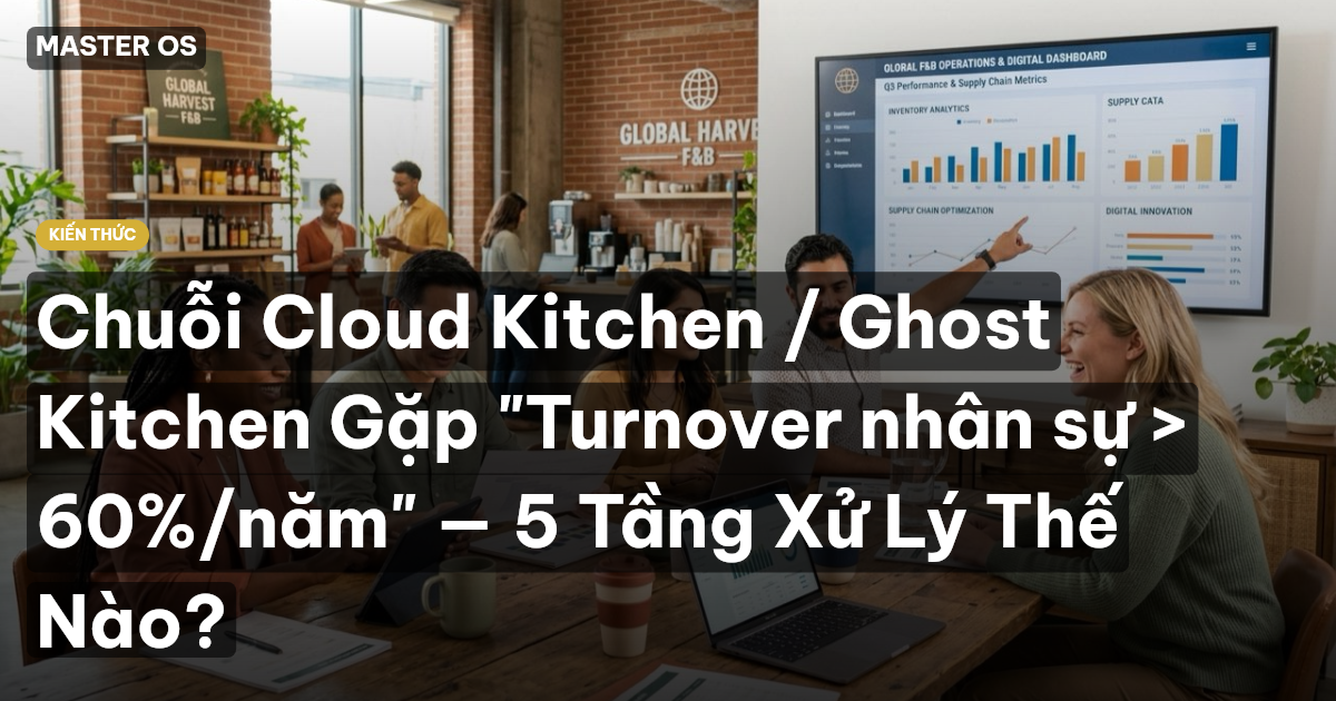 Chuỗi Cloud Kitchen / Ghost Kitchen Gặp "Turnover nhân sự > 60%/năm" — 5 Tầng Xử Lý Thế Nào?