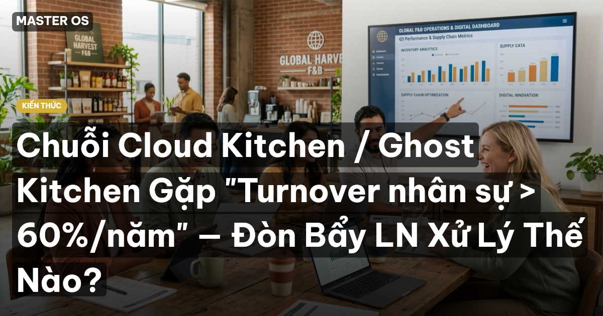 Chuỗi Cloud Kitchen / Ghost Kitchen Gặp "Turnover nhân sự > 60%/năm" — Đòn Bẩy LN Xử Lý Thế Nào?