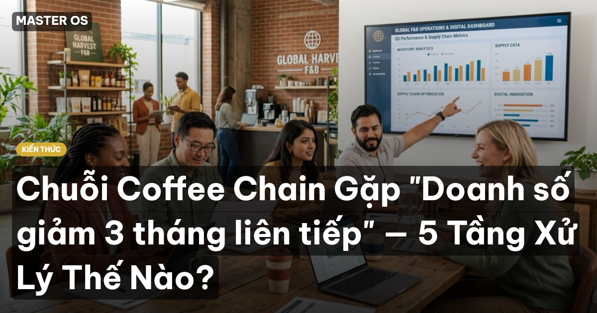 Chuỗi Coffee Chain Gặp "Doanh số giảm 3 tháng liên tiếp" — 5 Tầng Xử Lý Thế Nào?