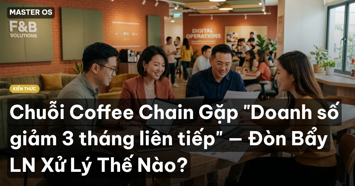 Chuỗi Coffee Chain Gặp "Doanh số giảm 3 tháng liên tiếp" — Đòn Bẩy LN Xử Lý Thế Nào?