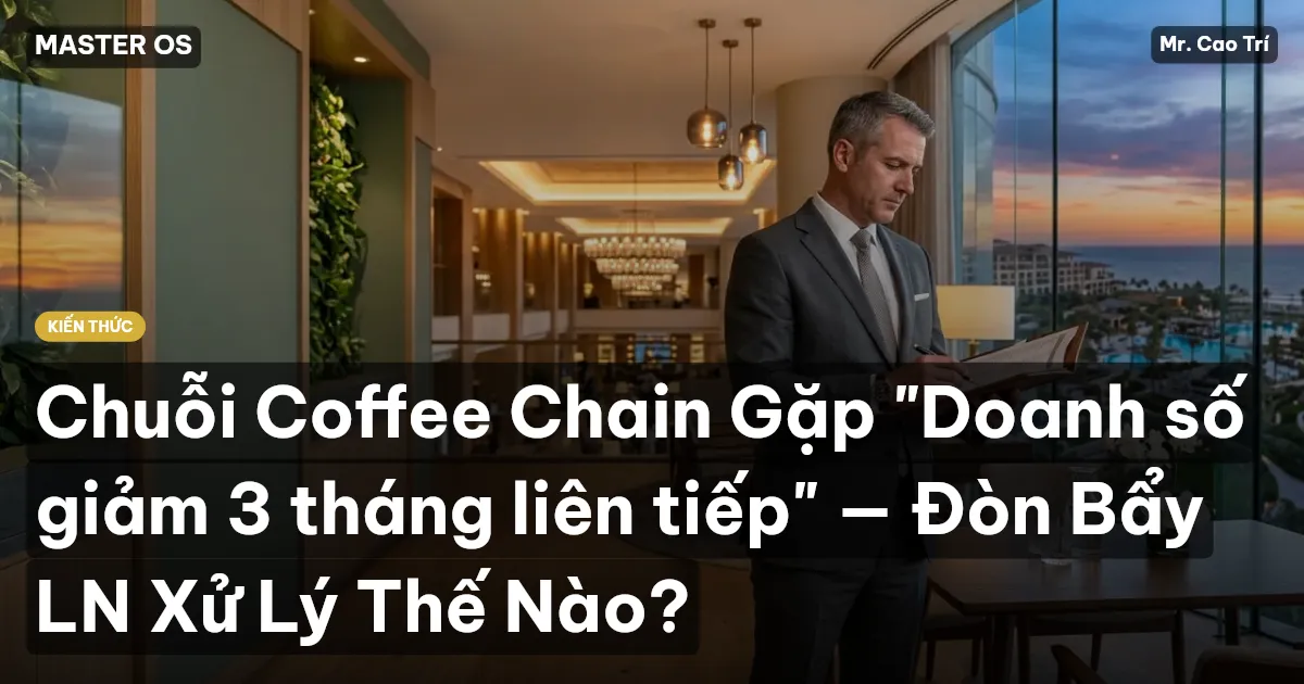 Chuỗi Coffee Chain Gặp "Doanh số giảm 3 tháng liên tiếp" — Đòn Bẩy LN Xử Lý Thế Nào?