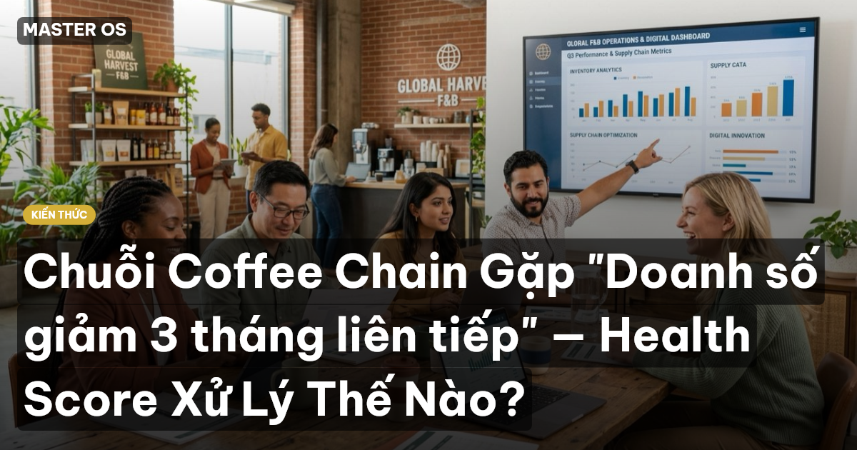 Chuỗi Coffee Chain Gặp "Doanh số giảm 3 tháng liên tiếp" — Health Score Xử Lý Thế Nào?