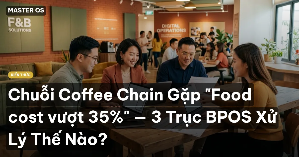 Chuỗi Coffee Chain Gặp "Food cost vượt 35%" — 3 Trục BPOS Xử Lý Thế Nào?