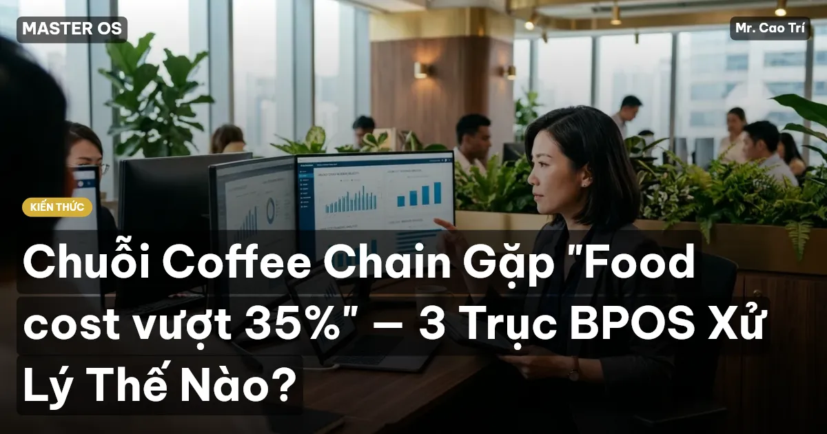 Chuỗi Coffee Chain Gặp "Food cost vượt 35%" — 3 Trục BPOS Xử Lý Thế Nào?