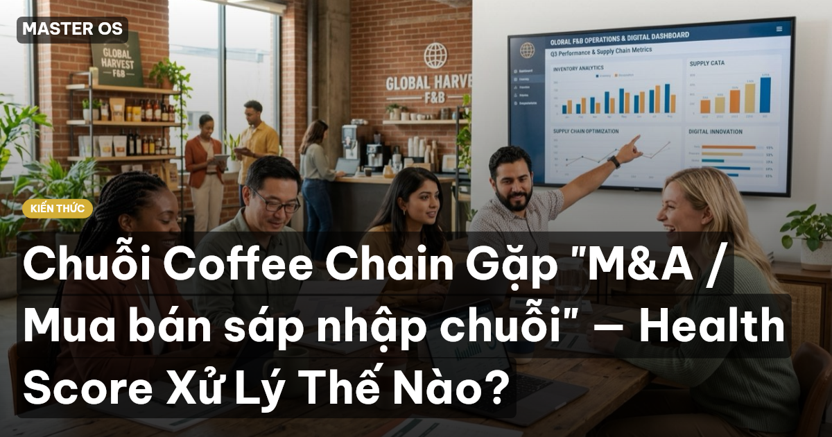 Chuỗi Coffee Chain Gặp "M&A / Mua bán sáp nhập chuỗi" — Health Score Xử Lý Thế Nào?