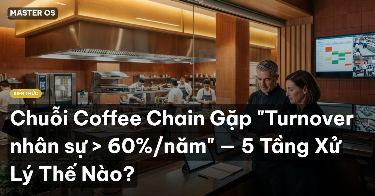 Chuỗi Coffee Chain Gặp "Turnover nhân sự > 60%/năm" — 5 Tầng Xử Lý Thế Nào?