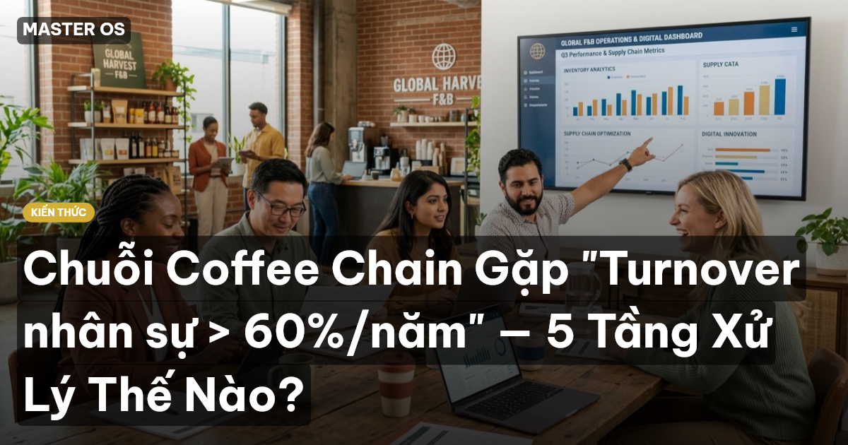 Chuỗi Coffee Chain Gặp "Turnover nhân sự > 60%/năm" — 5 Tầng Xử Lý Thế Nào?