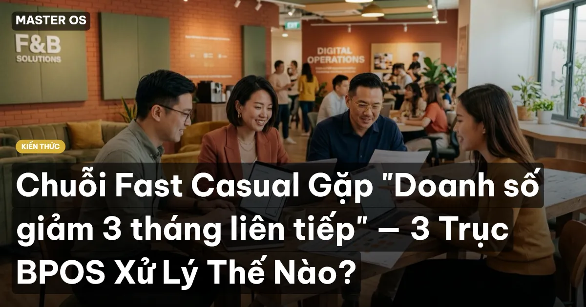 Chuỗi Fast Casual Gặp "Doanh số giảm 3 tháng liên tiếp" — 3 Trục BPOS Xử Lý Thế Nào?