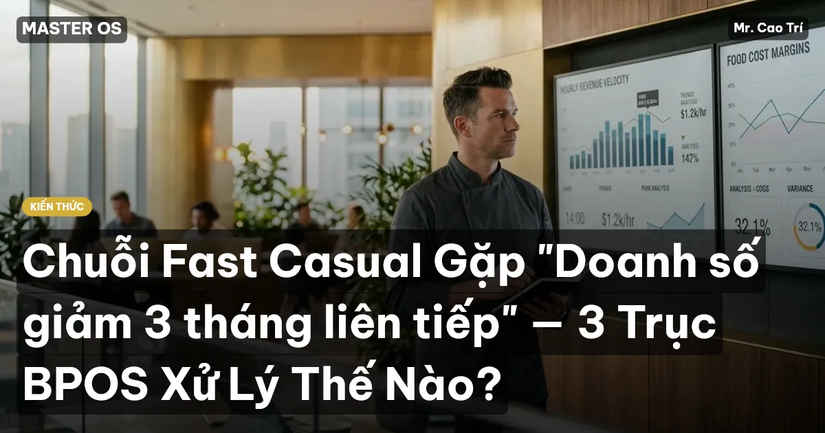 Chuỗi Fast Casual Gặp "Doanh số giảm 3 tháng liên tiếp" — 3 Trục BPOS Xử Lý Thế Nào?