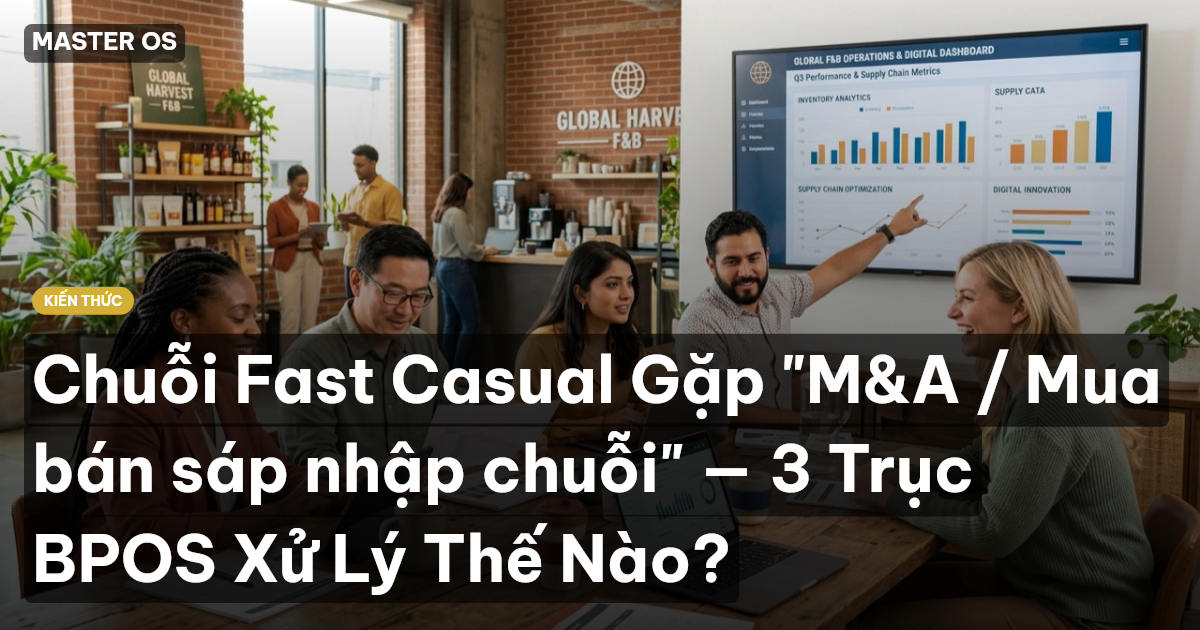 Chuỗi Fast Casual Gặp "M&A / Mua bán sáp nhập chuỗi" — 3 Trục BPOS Xử Lý Thế Nào?