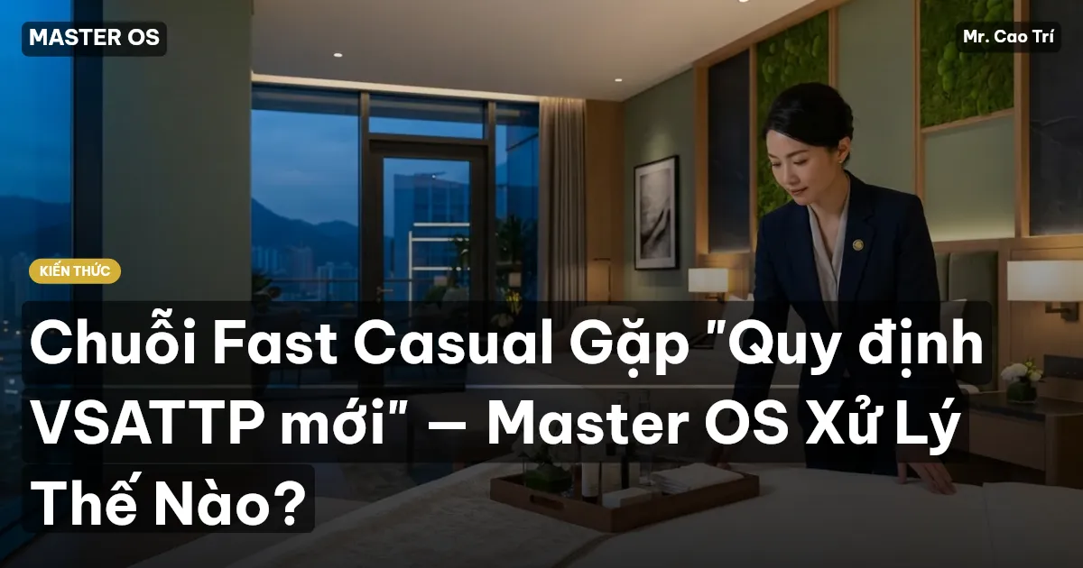 Chuỗi Fast Casual Gặp "Quy định VSATTP mới" — Master OS Xử Lý Thế Nào?
