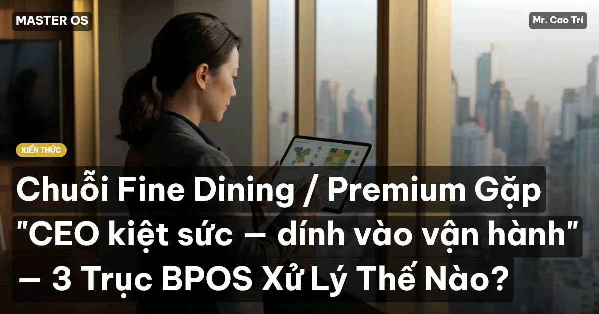 Chuỗi Fine Dining / Premium Gặp "CEO kiệt sức — dính vào vận hành" — 3 Trục BPOS Xử Lý Thế Nào?