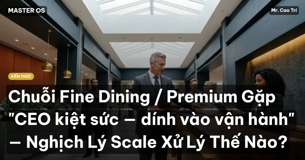 Chuỗi Fine Dining / Premium Gặp "CEO kiệt sức — dính vào vận hành" — Nghịch Lý Scale Xử Lý Thế Nào?