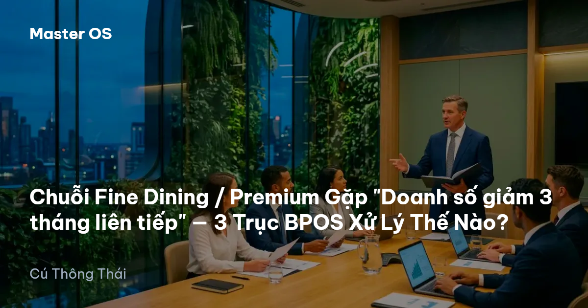 Chuỗi Fine Dining / Premium Gặp "Doanh số giảm 3 tháng liên tiếp" — 3 Trục BPOS Xử Lý Thế Nào?