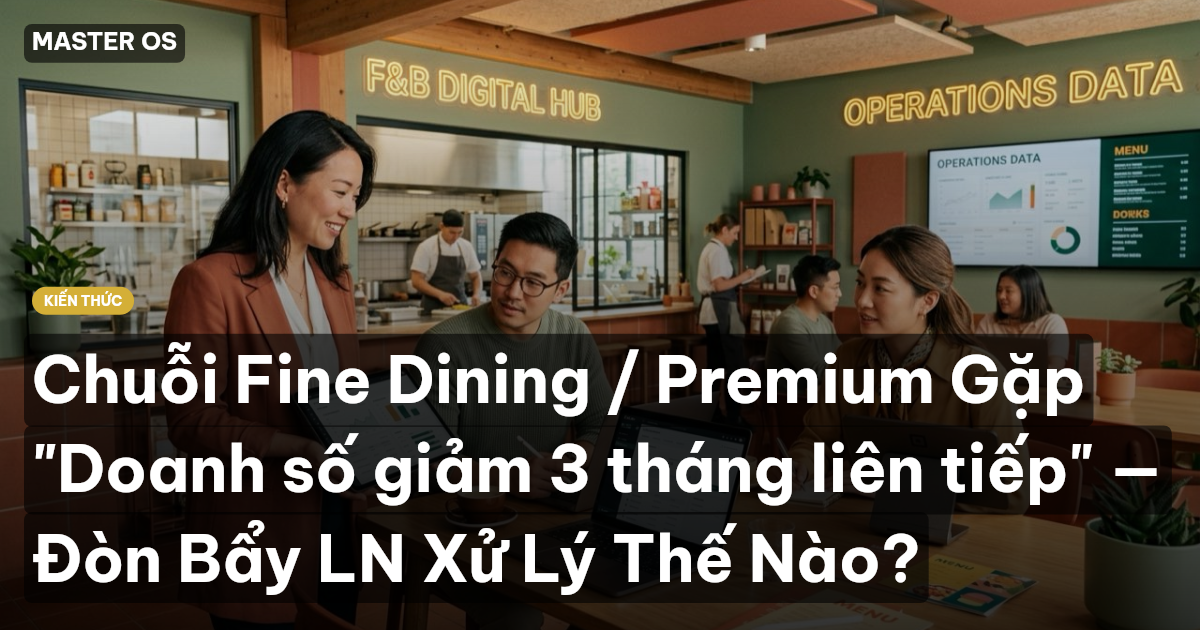 Chuỗi Fine Dining / Premium Gặp "Doanh số giảm 3 tháng liên tiếp" — Đòn Bẩy LN Xử Lý Thế Nào?