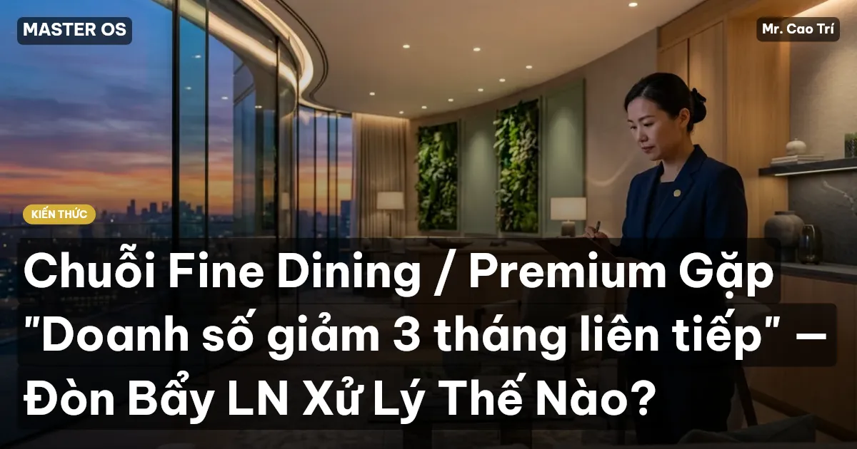 Chuỗi Fine Dining / Premium Gặp "Doanh số giảm 3 tháng liên tiếp" — Đòn Bẩy LN Xử Lý Thế Nào?