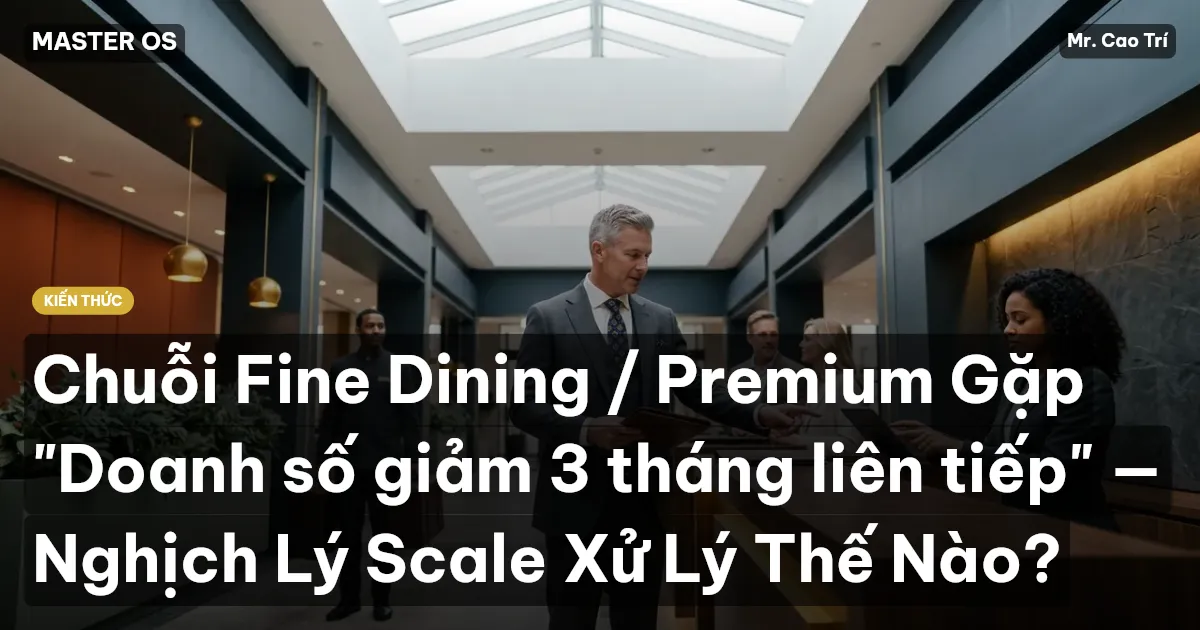 Chuỗi Fine Dining / Premium Gặp "Doanh số giảm 3 tháng liên tiếp" — Nghịch Lý Scale Xử Lý Thế Nào?