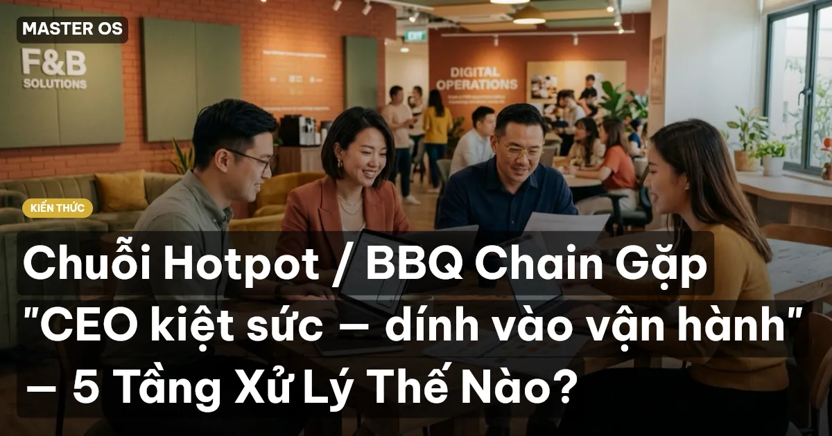 Chuỗi Hotpot / BBQ Chain Gặp "CEO kiệt sức — dính vào vận hành" — 5 Tầng Xử Lý Thế Nào?
