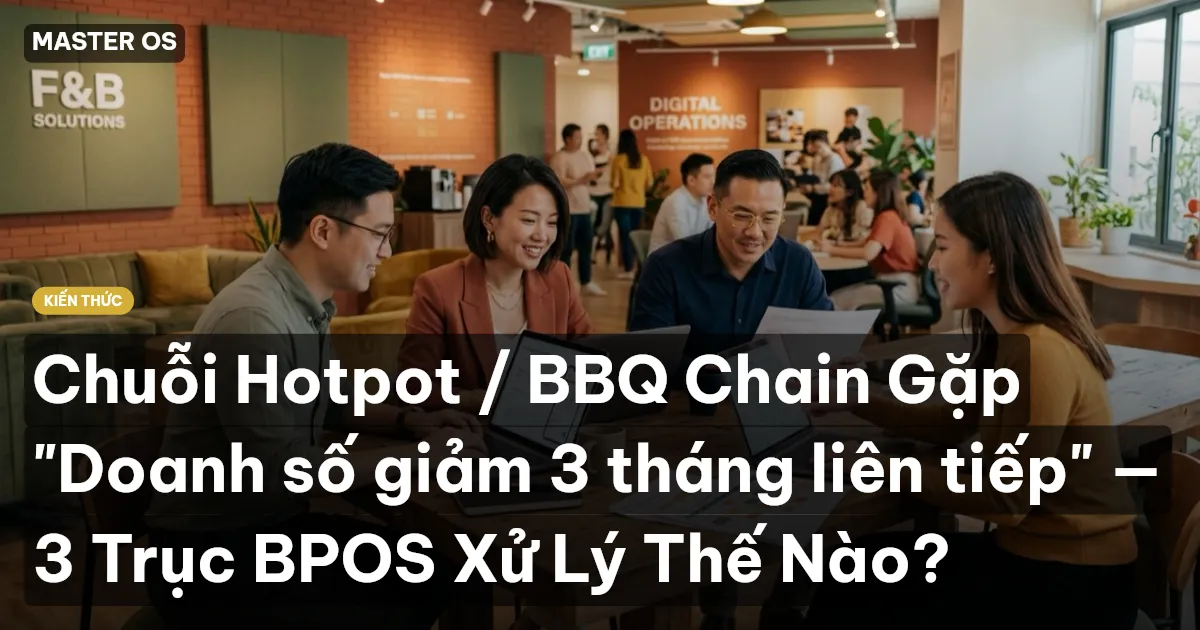 Chuỗi Hotpot / BBQ Chain Gặp "Doanh số giảm 3 tháng liên tiếp" — 3 Trục BPOS Xử Lý Thế Nào?
