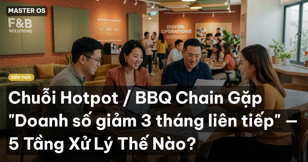 Chuỗi Hotpot / BBQ Chain Gặp "Doanh số giảm 3 tháng liên tiếp" — 5 Tầng Xử Lý Thế Nào?