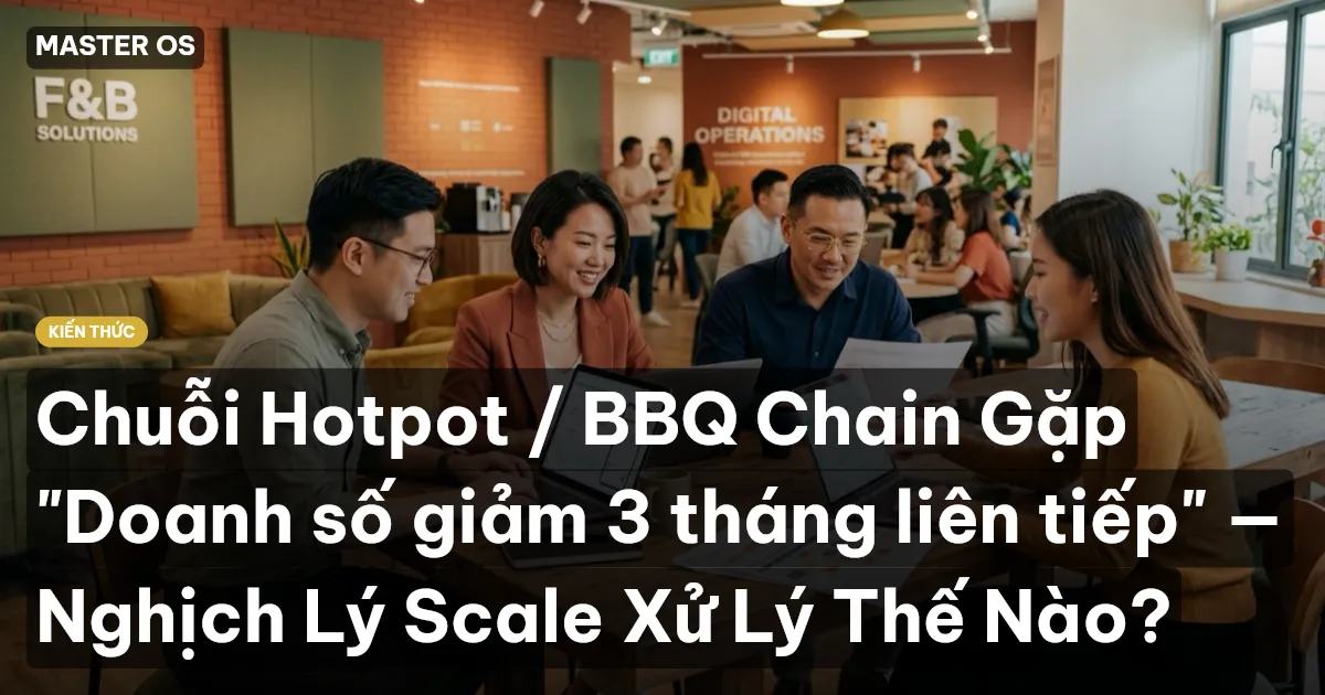 Chuỗi Hotpot / BBQ Chain Gặp "Doanh số giảm 3 tháng liên tiếp" — Nghịch Lý Scale Xử Lý Thế Nào?