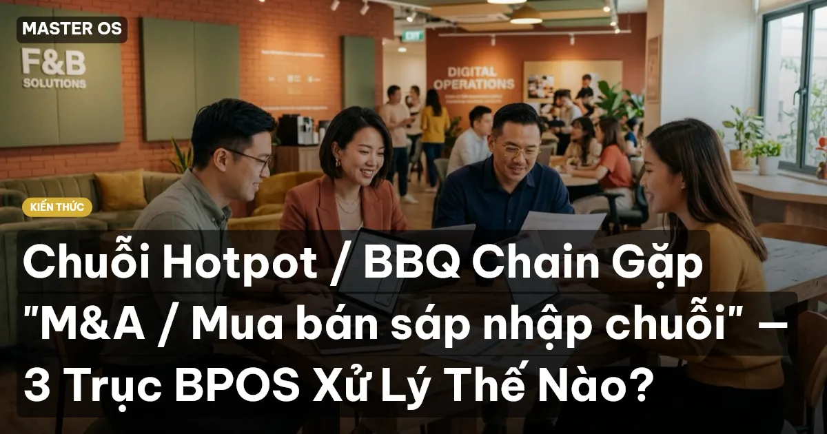 Chuỗi Hotpot / BBQ Chain Gặp "M&A / Mua bán sáp nhập chuỗi" — 3 Trục BPOS Xử Lý Thế Nào?