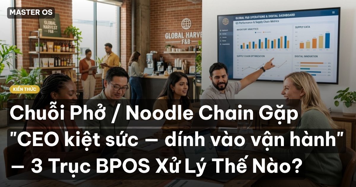 Chuỗi Phở / Noodle Chain Gặp "CEO kiệt sức — dính vào vận hành" — 3 Trục BPOS Xử Lý Thế Nào?