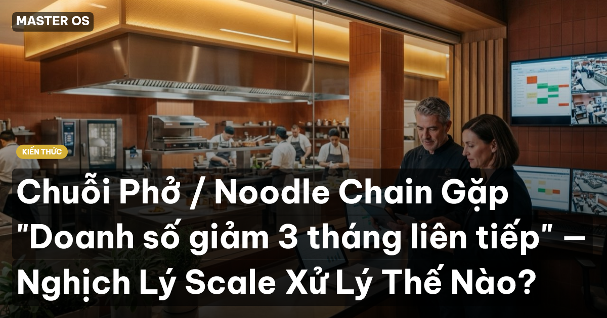 Chuỗi Phở / Noodle Chain Gặp "Doanh số giảm 3 tháng liên tiếp" — Nghịch Lý Scale Xử Lý Thế Nào?
