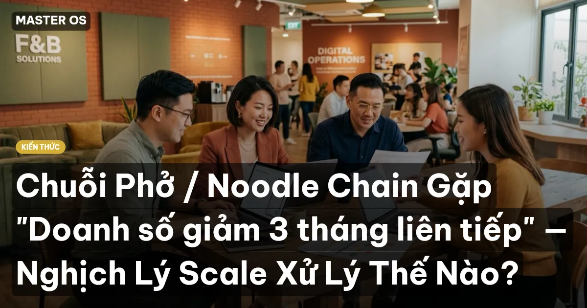 Chuỗi Phở / Noodle Chain Gặp "Doanh số giảm 3 tháng liên tiếp" — Nghịch Lý Scale Xử Lý Thế Nào?