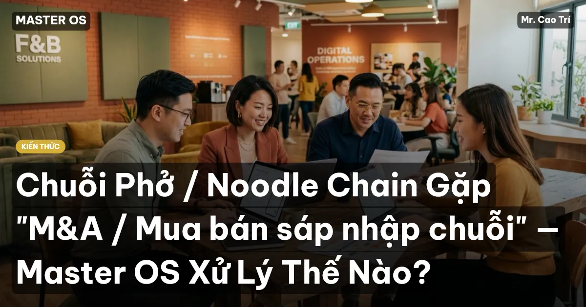 Chuỗi Phở / Noodle Chain Gặp "M&A / Mua bán sáp nhập chuỗi" — Master OS Xử Lý Thế Nào?