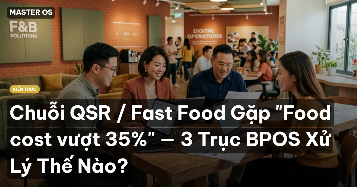 Chuỗi QSR / Fast Food Gặp "Food cost vượt 35%" — 3 Trục BPOS Xử Lý Thế Nào?