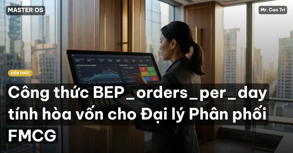 Công thức BEP_orders_per_day tính hòa vốn cho Đại lý Phân phối FMCG