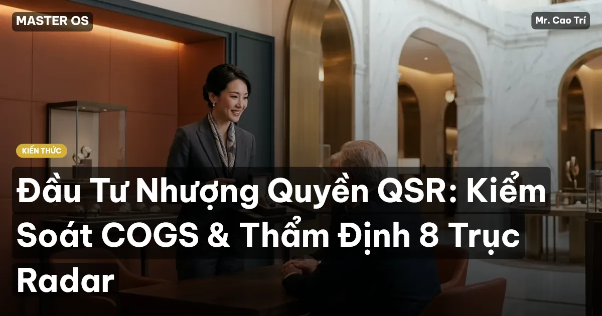 Đầu Tư Nhượng Quyền QSR: Kiểm Soát COGS & Thẩm Định 8 Trục Radar