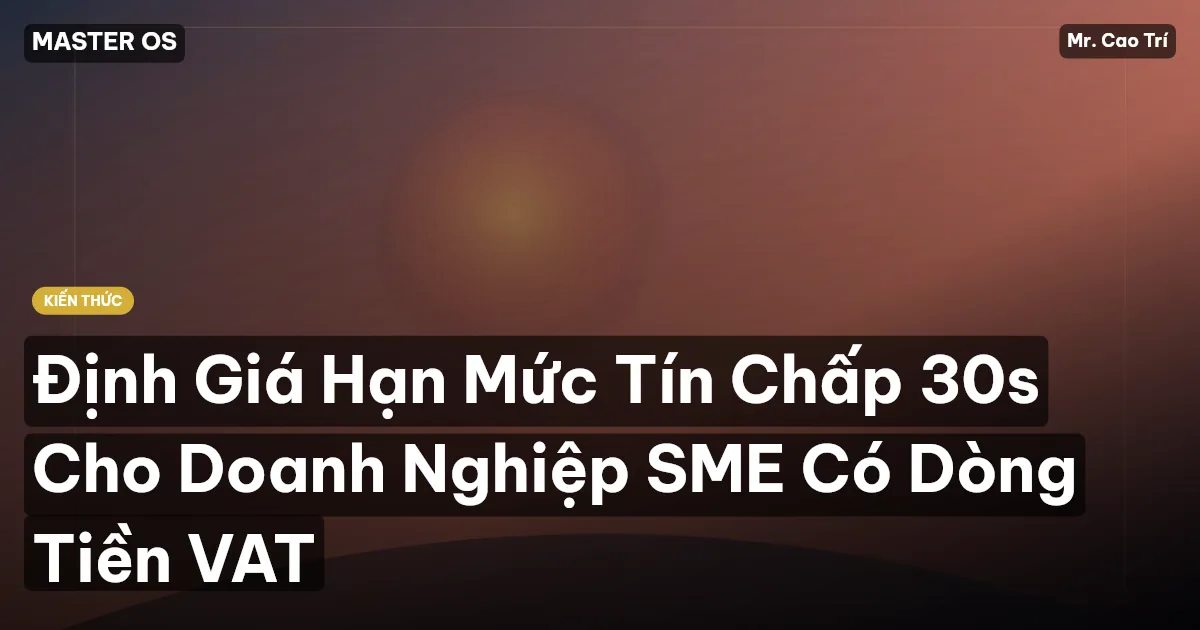 Định Giá Hạn Mức Tín Chấp 30s Cho Doanh Nghiệp SME Có Dòng Tiền VAT