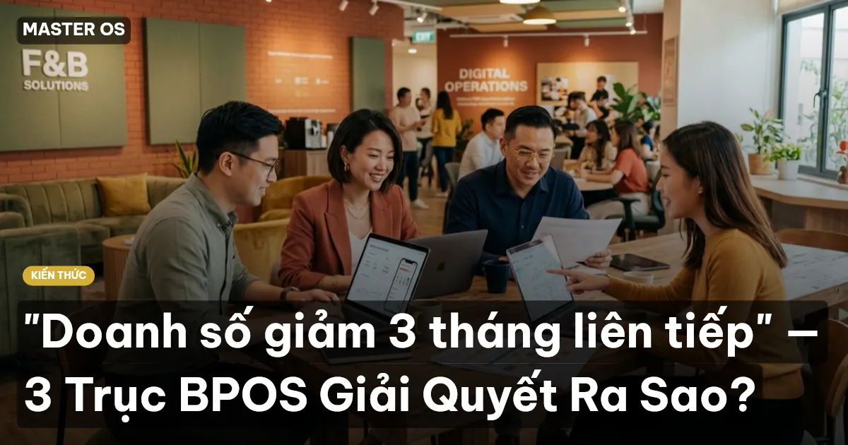 "Doanh số giảm 3 tháng liên tiếp" — 3 Trục BPOS Giải Quyết Ra Sao?